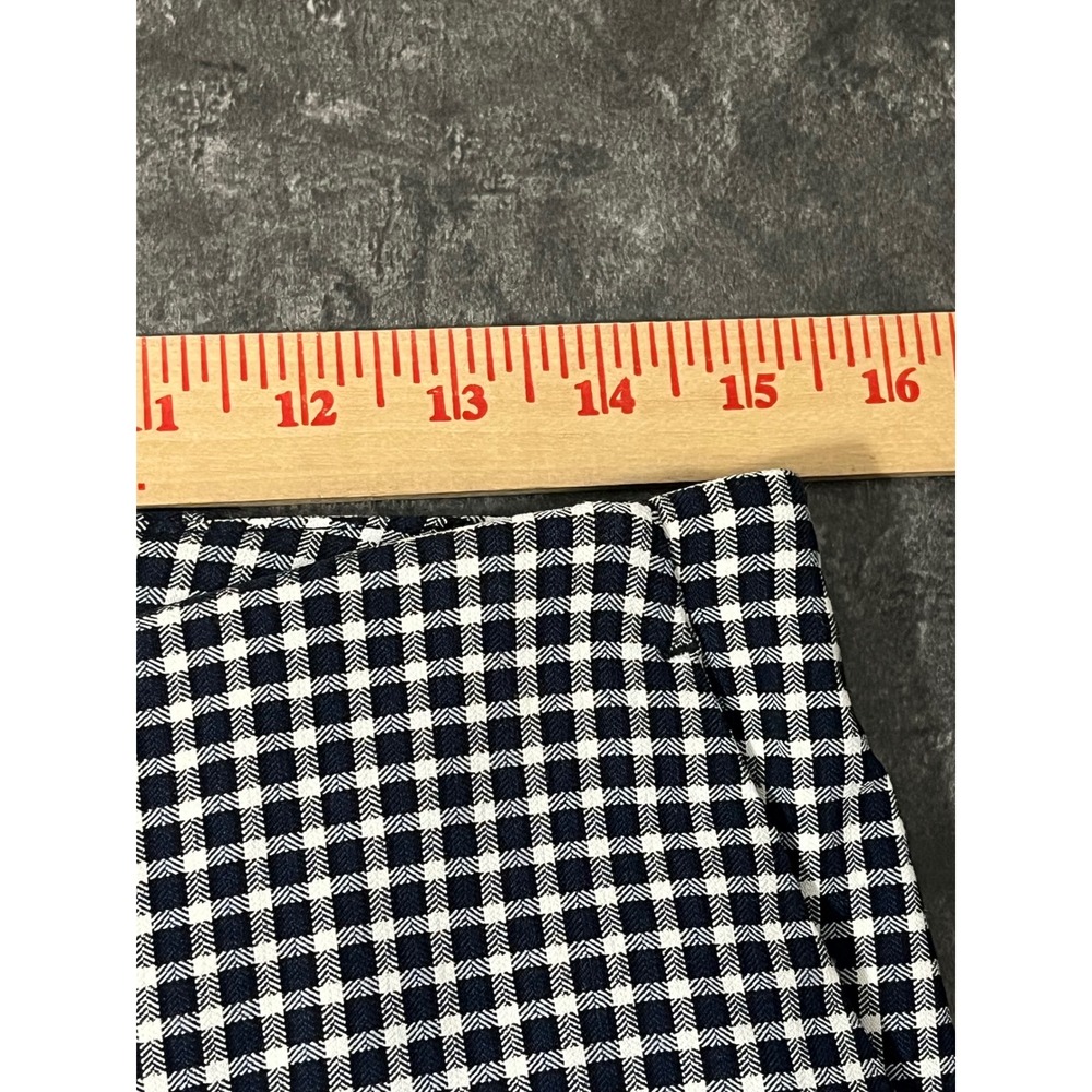 Massimo Fabbro Italy Gingham Pants Womens 8 Navy Slim Stretch Pull On - Picture 5 of 9